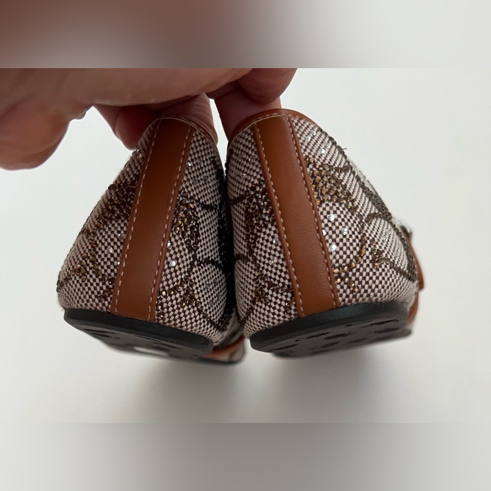 Coach Crystal Signature Jacquard Soft Mary Jane Flats. - Picture 5 of 11